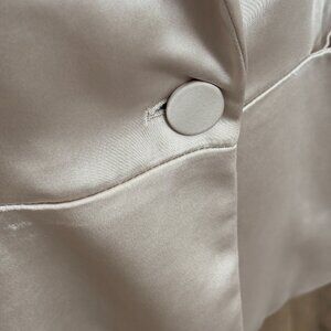 DREW Champagne Satin Suit - Soft Blazer and Wide Leg Pant